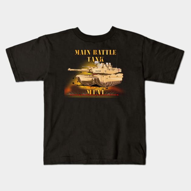 Main Battle Tank - M1A1 X 300 Kids T-Shirt by twix123844